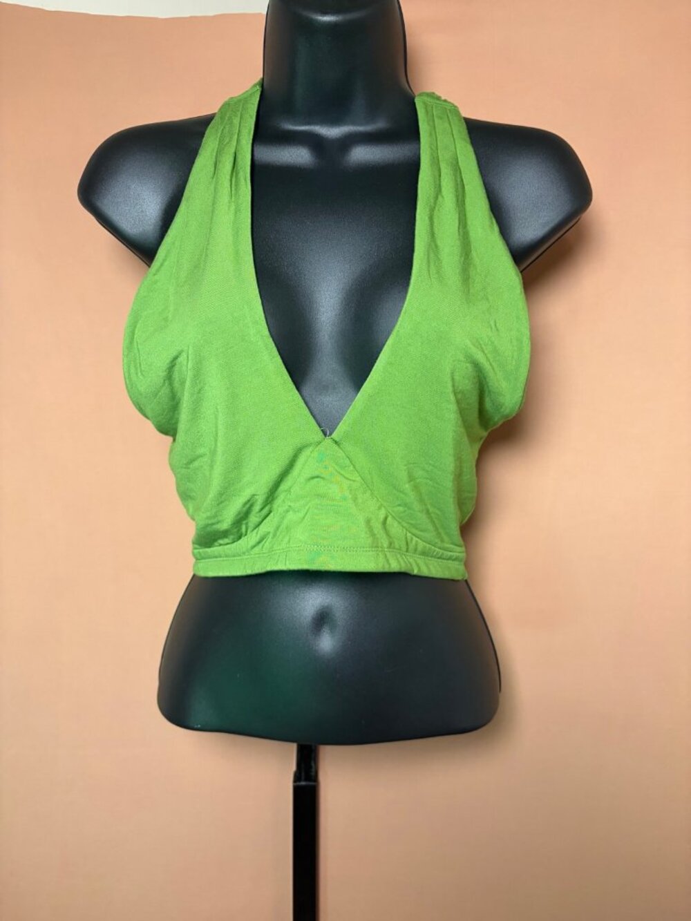 Klassy Network Green Halter Crop Top - Size M